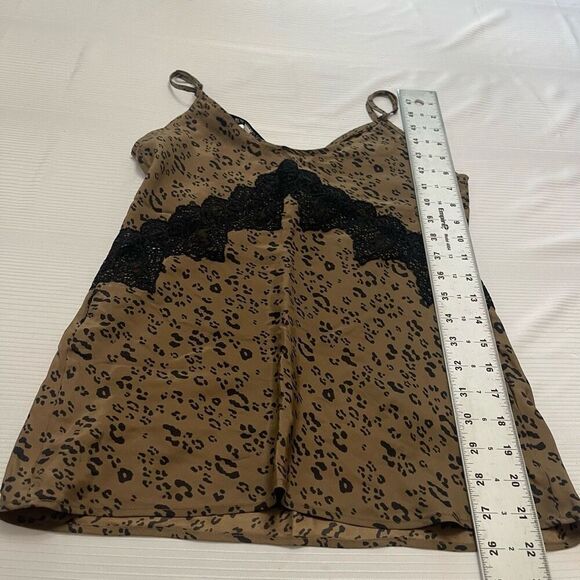 Carine Roitfeld Paris x Uniqlo Brown Black Leopard Lace Silk Tank Top Size XS - Picture 5 of 6